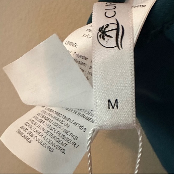 Cupshe faux-wrap surplice teal snakeskin swimsuit new with tags size medium - Picture 9 of 13